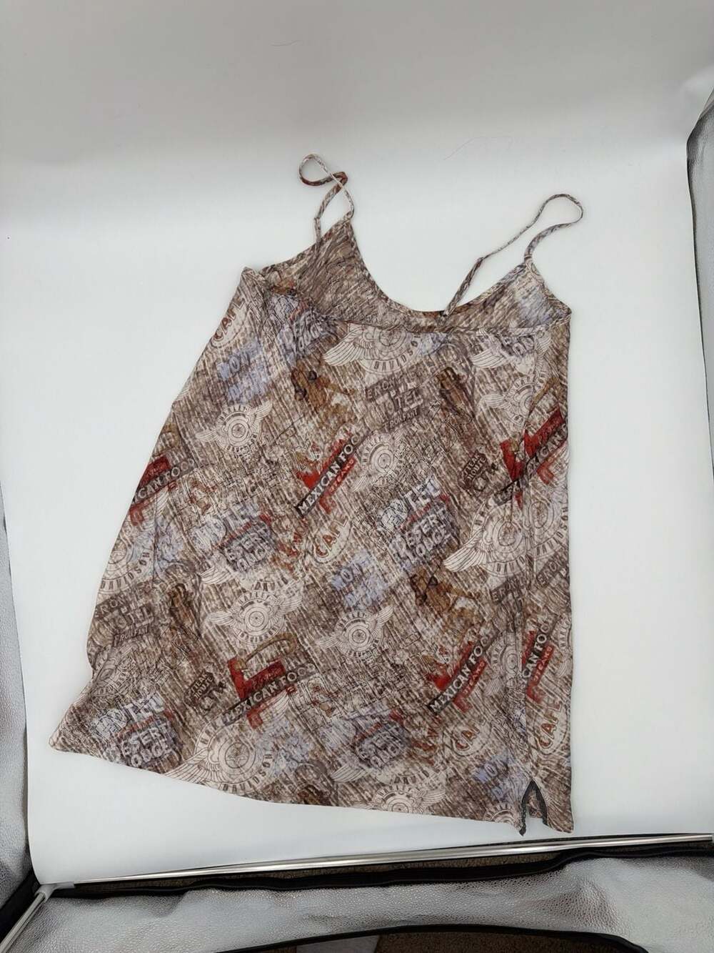Harley-Davidson Vintage 100% Silk Graphic Print Camisole Tank Top Size M - Picture 5 of 8